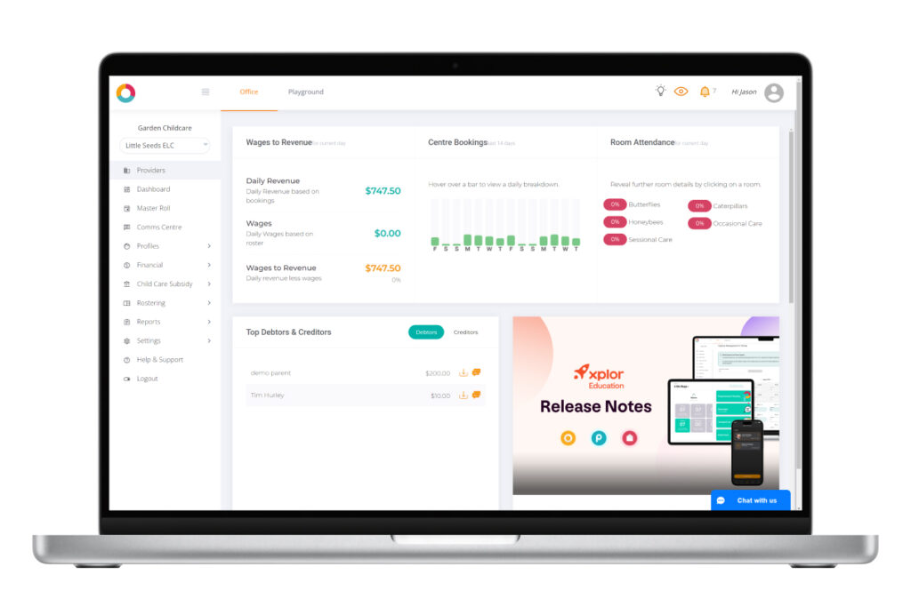 UI of the dashboard in Office, our admin platform that makes it easy to complete end-of-year ECEC admin,